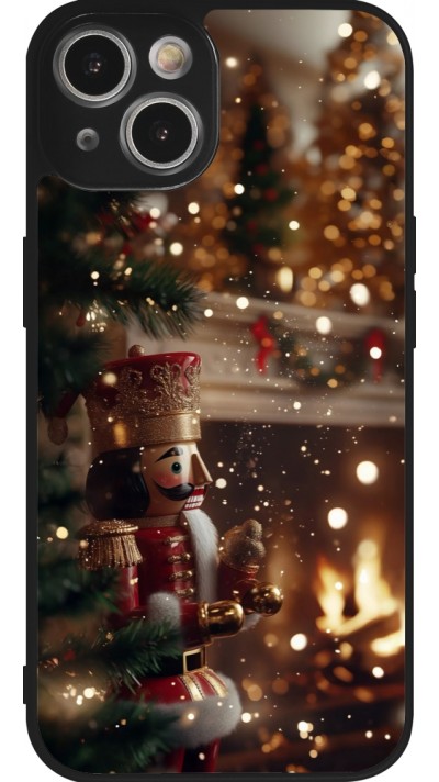 Coque iPhone 14 - Silicone rigide noir Christmas 25 Xmas Nutcracker