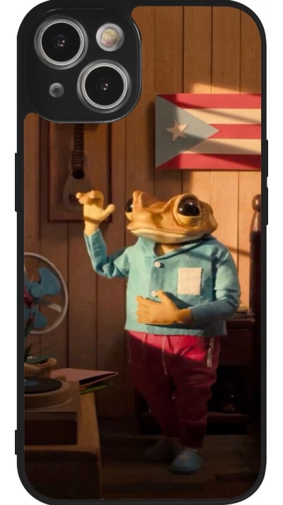 Coque iPhone 14 - Silicone rigide noir Dancing frog DTMF