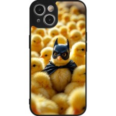 Coque iPhone 14 - Silicone rigide noir Easter 2026 Chicken Batman