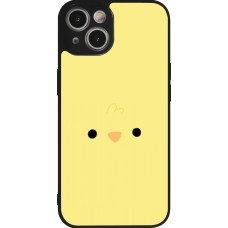 Coque iPhone 14 - Silicone rigide noir Easter 2026 Little chicken