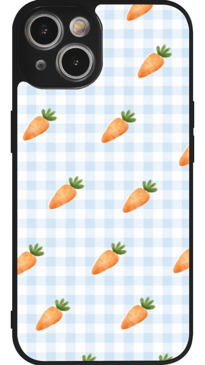 Coque iPhone 14 - Silicone rigide noir Easter 2026 Pattern carrots