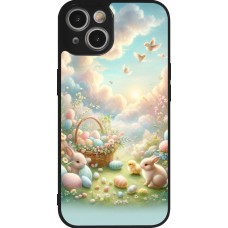 iPhone 14 Case Hülle - Silikon schwarz Ostern 2025 Pastell Ostern