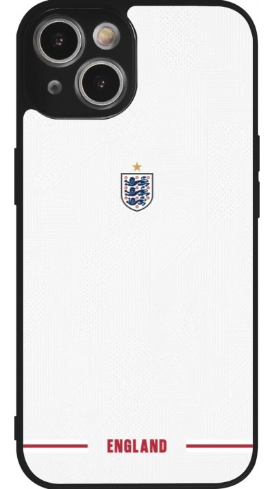 Coque iPhone 14 - Silicone rigide noir Maillot de football Angleterre 2026 personnalisable