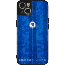 Coque iPhone 14 - Silicone rigide noir Maillot de football Bosnie-Herzégovine 2026 personnalisable