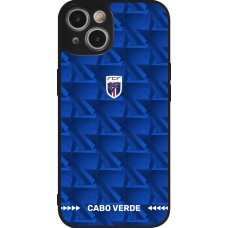 Coque iPhone 14 - Silicone rigide noir Maillot de football Cap-Vert 2026 personnalisable