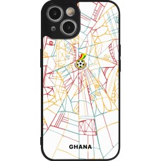 Coque iPhone 14 - Silicone rigide noir Maillot de football Ghana 2026 personnalisable