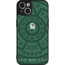 Coque iPhone 14 - Silicone rigide noir Maillot de football Mexique 2026 personnalisable
