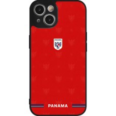 Coque iPhone 14 - Silicone rigide noir Maillot de football Panama 2026 personnalisable