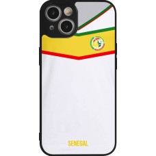 Coque iPhone 14 - Silicone rigide noir Maillot de football Senegal 2022 personnalisable