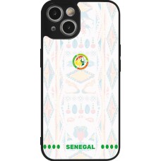 Coque iPhone 14 - Silicone rigide noir Maillot de football Sénégal 2026 personnalisable
