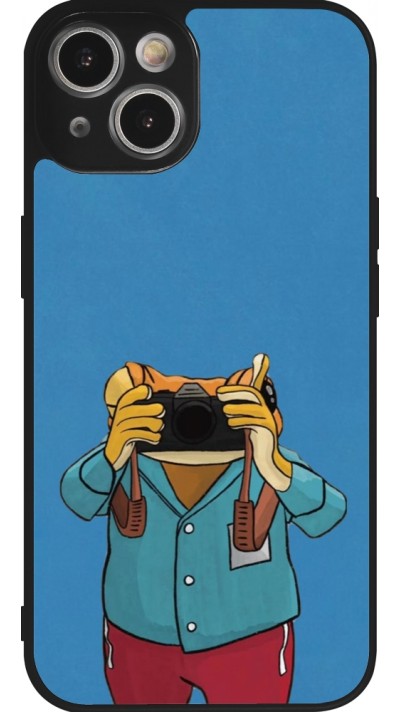 Coque iPhone 14 - Silicone rigide noir Frog with camera DTMF