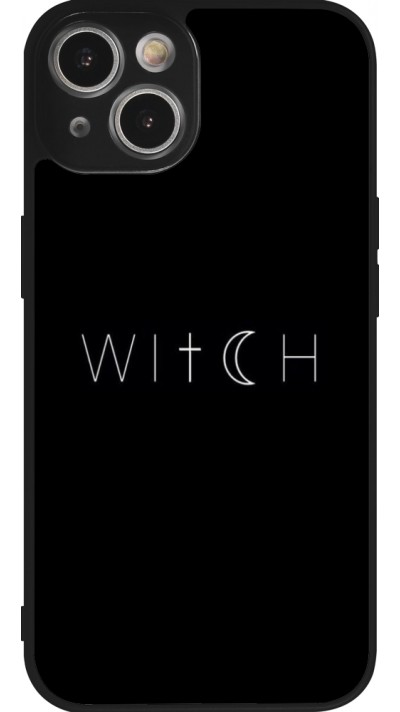 Coque iPhone 14 - Silicone rigide noir Halloween 22 witch word