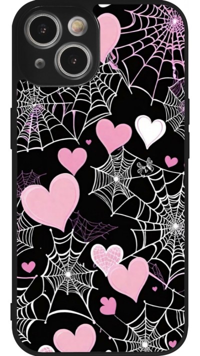 Coque iPhone 14 - Silicone rigide noir Halloween 2024 girly