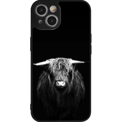 Coque iPhone 14 - Silicone rigide noir Highland calf black