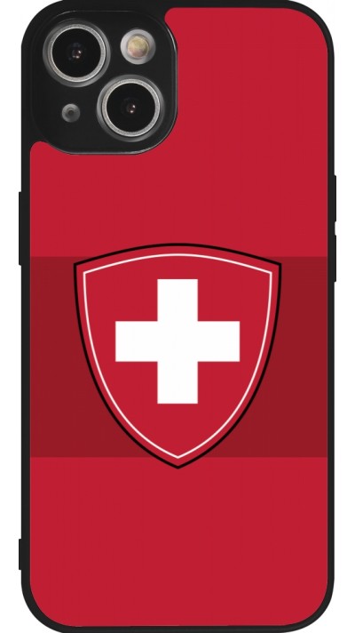 Coque iPhone 14 - Silicone rigide noir Hockey World Championship Ecusson Suisse