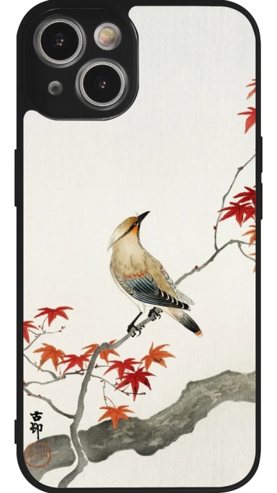 Coque iPhone 14 - Silicone rigide noir Japanese Bird