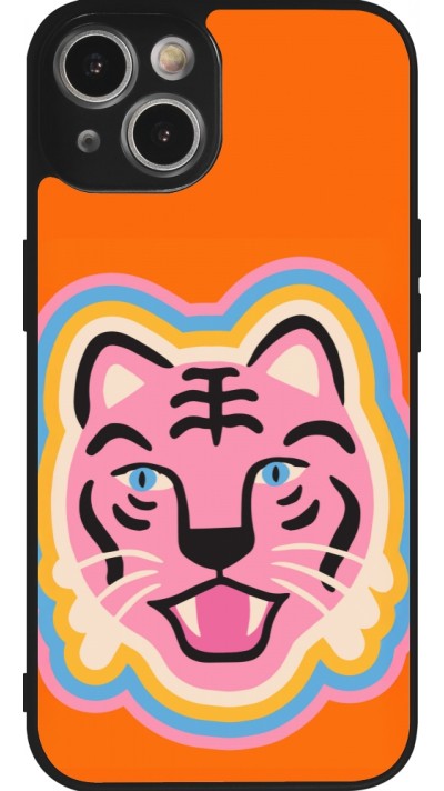 Coque iPhone 14 - Silicone rigide noir Lion colors 2026