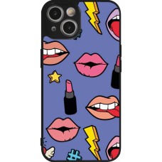 Coque iPhone 14 - Silicone rigide noir Lips and lipgloss