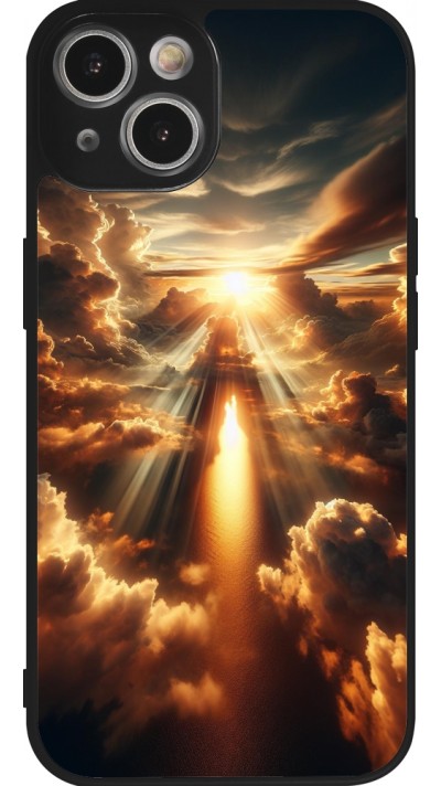 Coque iPhone 14 - Silicone rigide noir Lueur Céleste Zenith