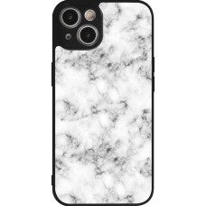 Coque iPhone 14 - Silicone rigide noir Marble 01