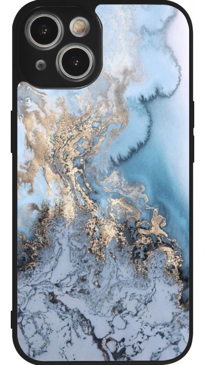 iPhone 14 Case Hülle - Silikon schwarz Marble 04