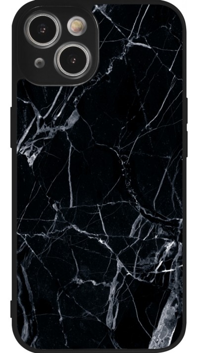 iPhone 14 Case Hülle - Silikon schwarz Marble Black 01