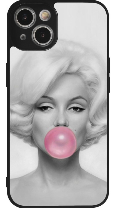 iPhone 14 Case Hülle - Silikon schwarz Marilyn Bubble