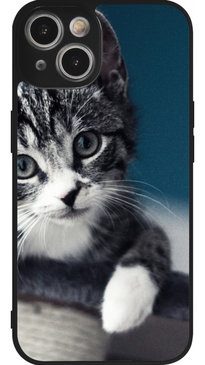iPhone 14 Case Hülle - Silikon schwarz Meow 23