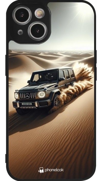 iPhone 14 Case Hülle - Silikon schwarz Mercedes G Drift Wueste
