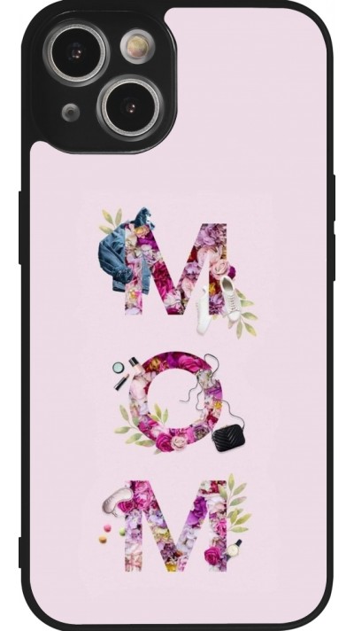 iPhone 14 Case Hülle - Silikon schwarz Mom 2024 girly mom