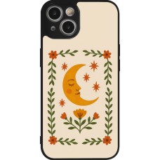 Coque iPhone 14 - Silicone rigide noir Half moon stamp 2026