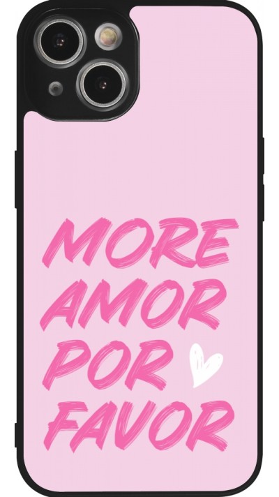 Coque iPhone 14 - Silicone rigide noir More amor porfavor