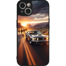 Coque iPhone 14 - Silicone rigide noir Mustang 69 Grand Canyon