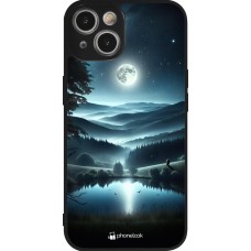 Coque iPhone 14 - Silicone rigide noir Night Sky View