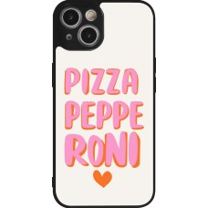 Coque iPhone 14 - Silicone rigide noir Pizza pepperoni 2026