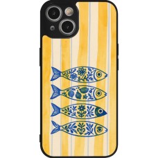 Coque iPhone 14 - Silicone rigide noir Portuguese fish 2026
