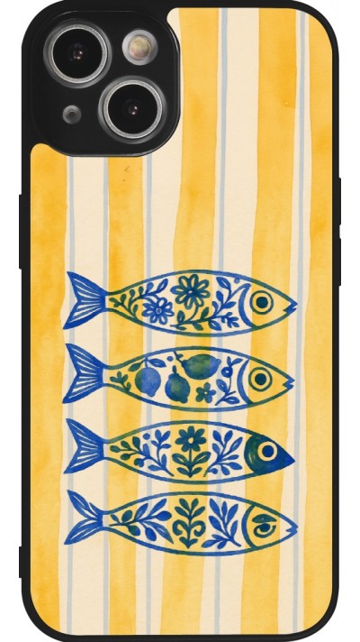 Coque iPhone 14 - Silicone rigide noir Portuguese fish 2026