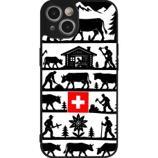 Coque iPhone 14 - Silicone rigide noir Poya Suisse 1