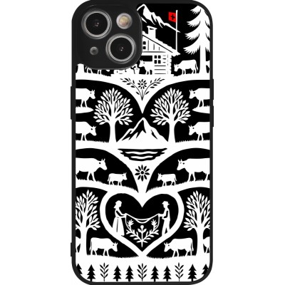 Coque iPhone 14 - Silicone rigide noir Poya Suisse 2 noir