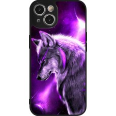 iPhone 14 Case Hülle - Silikon schwarz Purple Sky Wolf