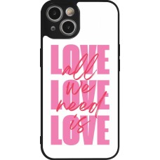 Coque iPhone 14 - Silicone rigide noir Saint Valentines Day 26 Love all we need is