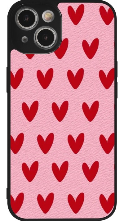 Coque iPhone 14 - Silicone rigide noir Saint Valentines Day 26 Pattern heart
