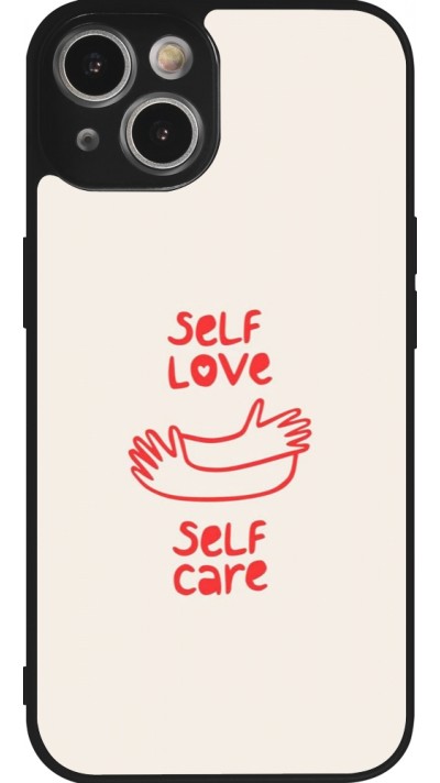 Coque iPhone 14 - Silicone rigide noir Saint Valentines Day 26 Self love self care