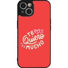 Coque iPhone 14 - Silicone rigide noir Saint Valentines Day 26 Te quiero mucho