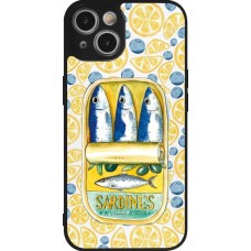 Coque iPhone 14 - Silicone rigide noir Sardines in oil 2026