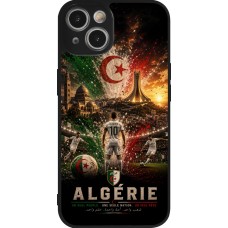Coque iPhone 14 - Silicone rigide noir Football Algérie splash 2026