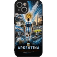 Coque iPhone 14 - Silicone rigide noir Football Argentine splash 2026