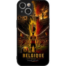 Coque iPhone 14 - Silicone rigide noir Football Belgique splash 2026