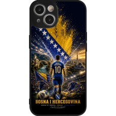 Coque iPhone 14 - Silicone rigide noir Football Bosnie-Herzégovine splash 2026