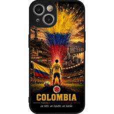 Coque iPhone 14 - Silicone rigide noir Football Colombie splash 2026